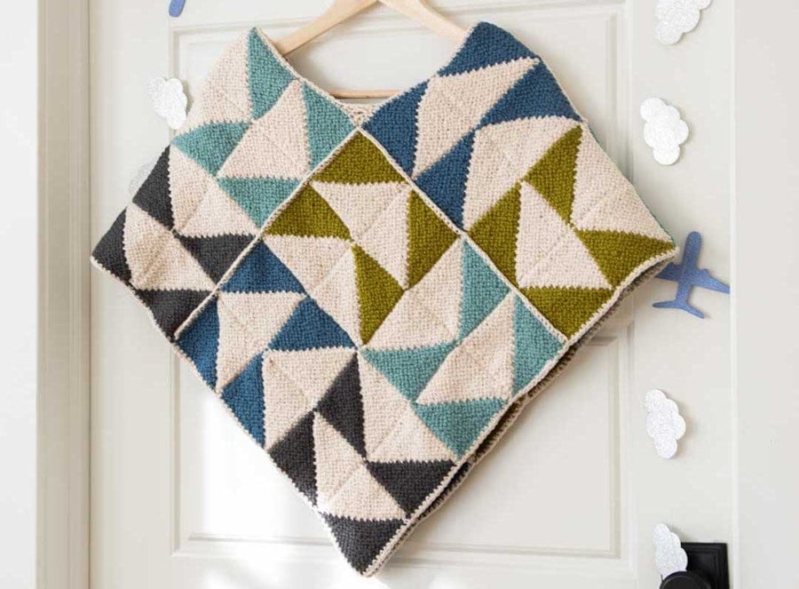 Weave a Pin-Loom Paper Airplanes Poncho Image